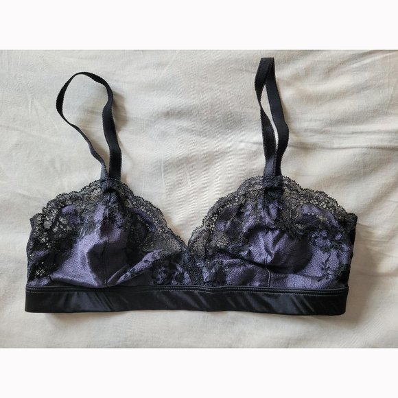 NWOT Wacoal Lace Affair Bralette in Black & Granite (34A/B) - Picture 3 of 6